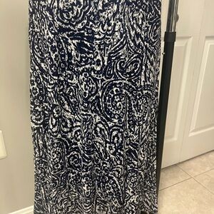 Elegant Blue and White Paisley Skirt